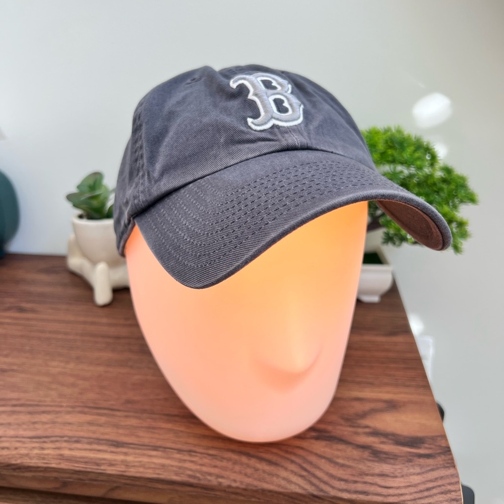 Boston Red Sox Navy Ball Cap with Embroidered grey Boston logo